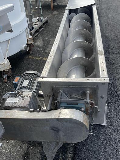 Used 21' Long x 14" Diameter Auger Screw Conveyor