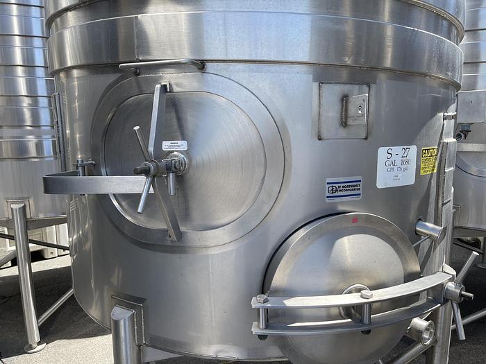 Used 1,680 Gallon JV Northwest Inc. Stainless Steel Tanks
