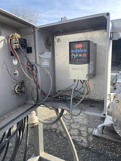 Used 50 Gallon Stainless Steel Mix Tank Skidded System with Positive Displacement Pump