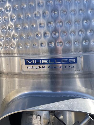 Used 1,750 Mueller Vertical Stainless Steel Jacketed Tank