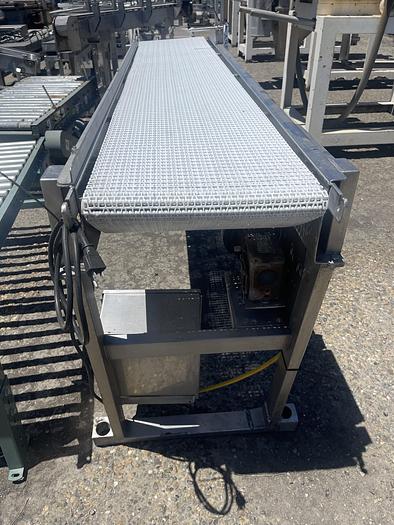 Used 14" Wide x 80" Long Stainless Steel Intra- Lox Flat Belt Conveyor