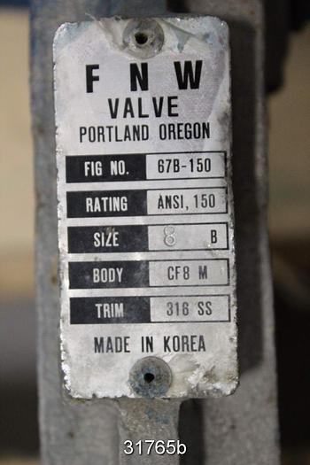 Used FNW 67B-150 8" Hand Operated Knife Gate Valve #31765