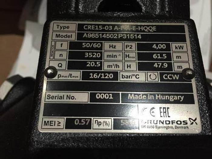 Used Grundfos pump CRE15-03 - SOLD