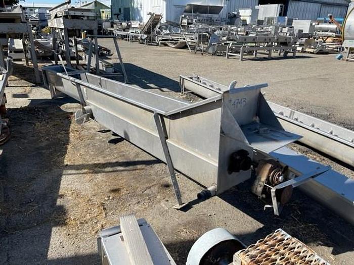 Used 14.5' Long x 11" Wide Stainless Steel Auger Screw Conveyor