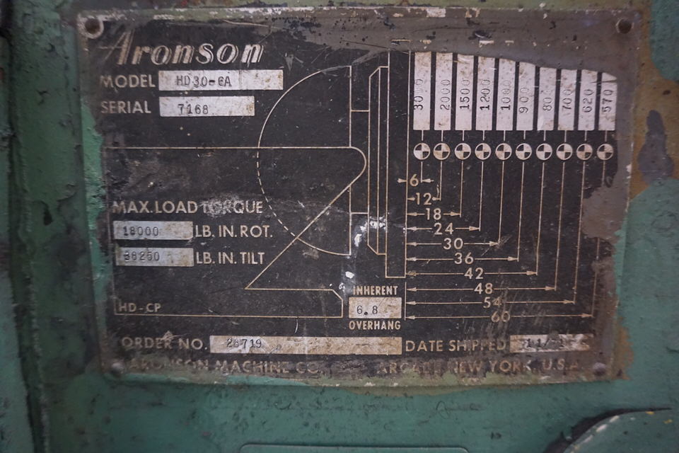 Used ARONSON HD306A WELDING POSITIONER