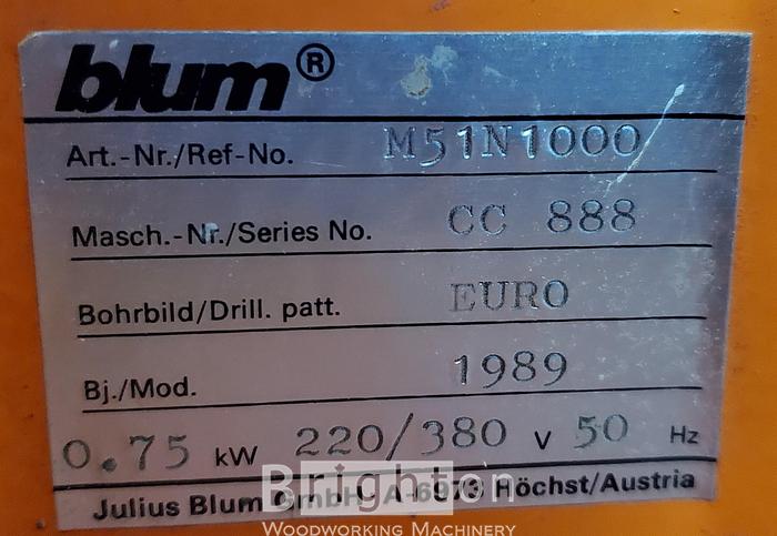 Used 1989 Blum M51N1000 Mini Press