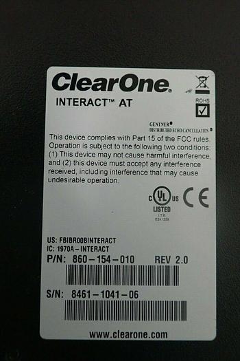 Used ClearOne 860-154-010 Rev 2.0 Interact AT Audio Video Conferencing Mixer