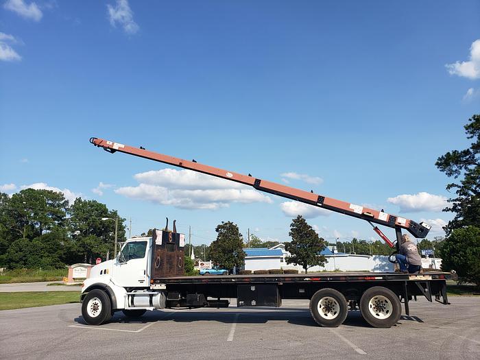 Used HURRICANE READY! 2007 Sterling LT7500 Flatbed Cleasby 41' Roofing Conveyor Truck