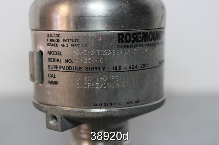 Used Rosemount 3051S2TG2A2E11A1AM5B4 Pressure Transmitter #38920