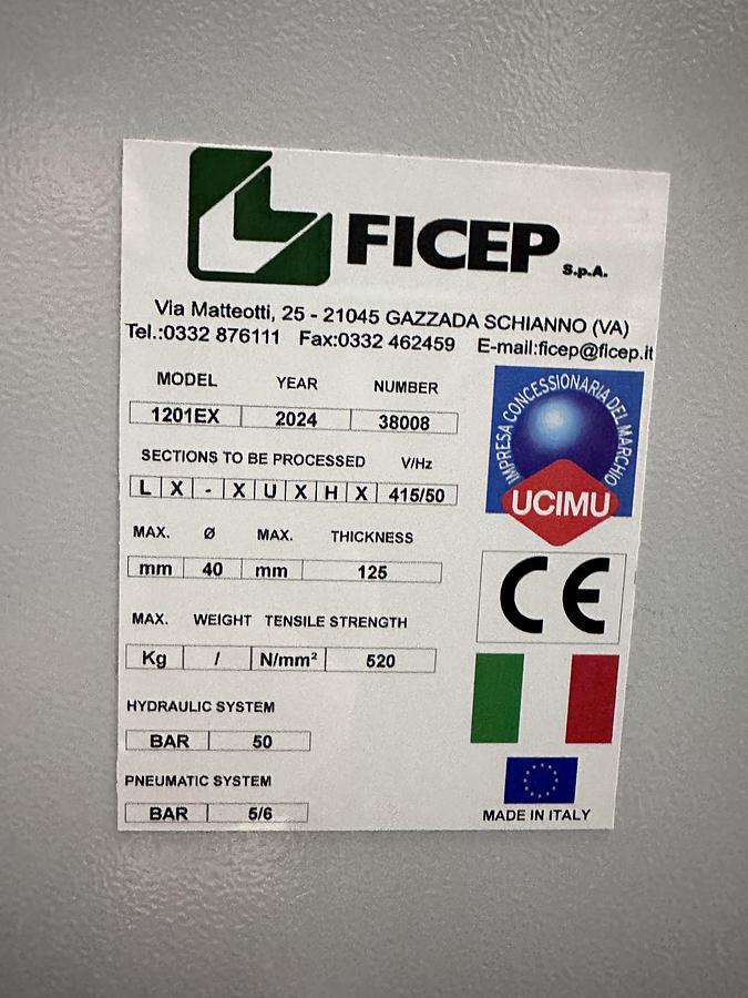 Used Ficep Excalibur 1201 EX CNC Drilling Line