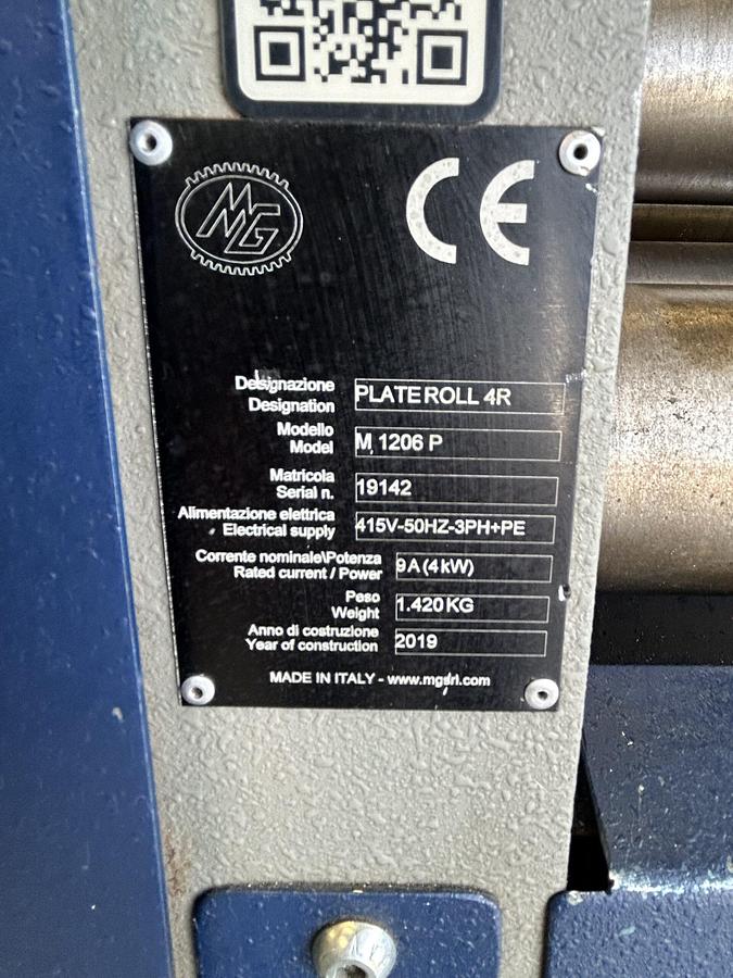 Used MG M1206P CNC 4 Roll Power Bending Rolls