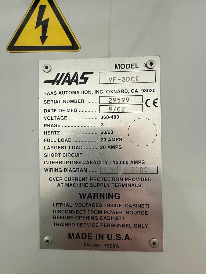 Used Haas VF 3 Vertical Machining Centre