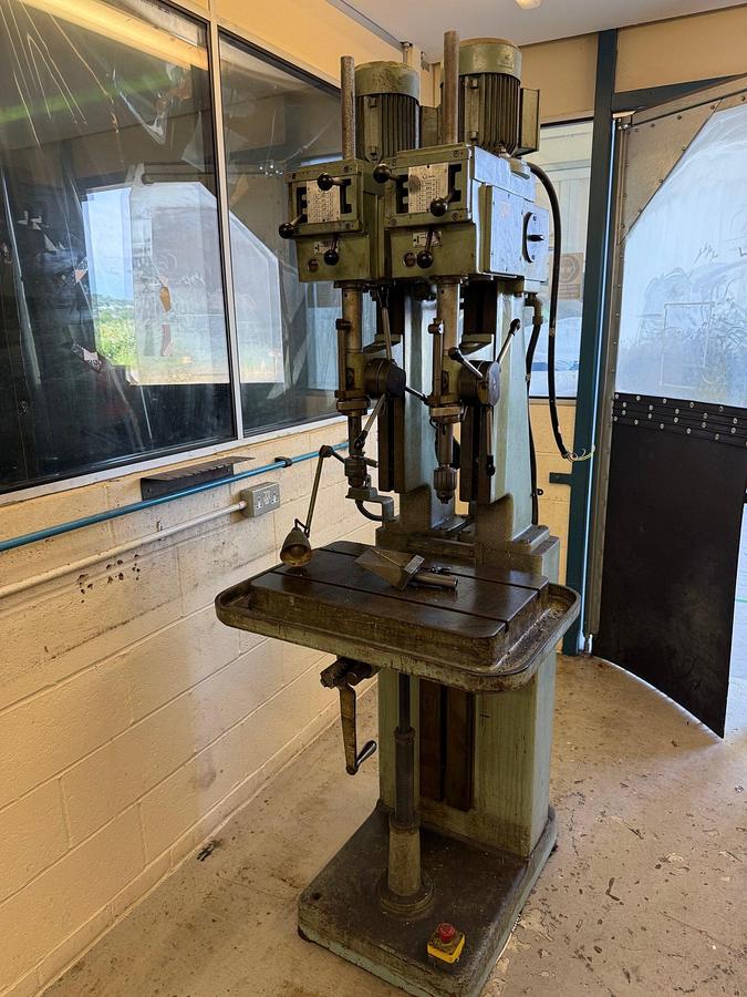 Used Pollard 130A/2 2 Spindle Bank of Drills