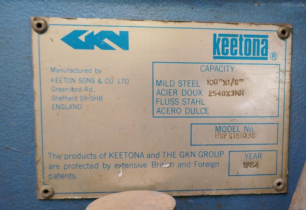 Used Keetona HUF818 Hydraulic Power Folder