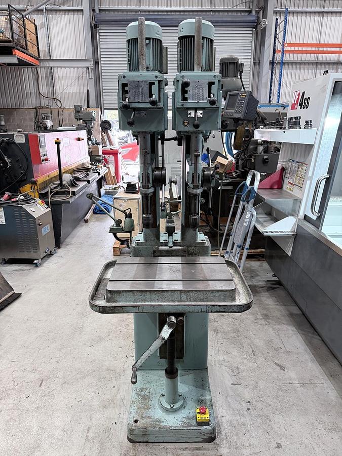 Used Pollard 130A/2 2 Spindle Bank of Drills