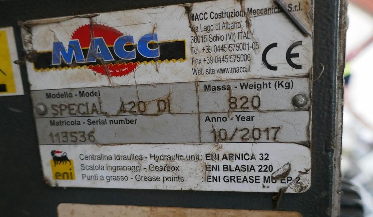 Used MACC 420 DI Horizontal Semi-Automatic Double Mitre Bandsaw