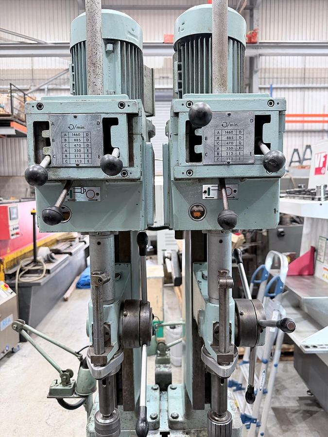 Used Pollard 130A/2 2 Spindle Bank of Drills