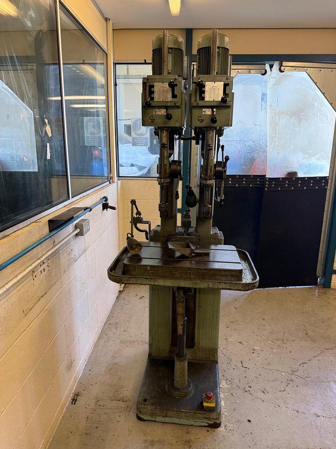 Used Pollard 130A/2 2 Spindle Bank of Drills