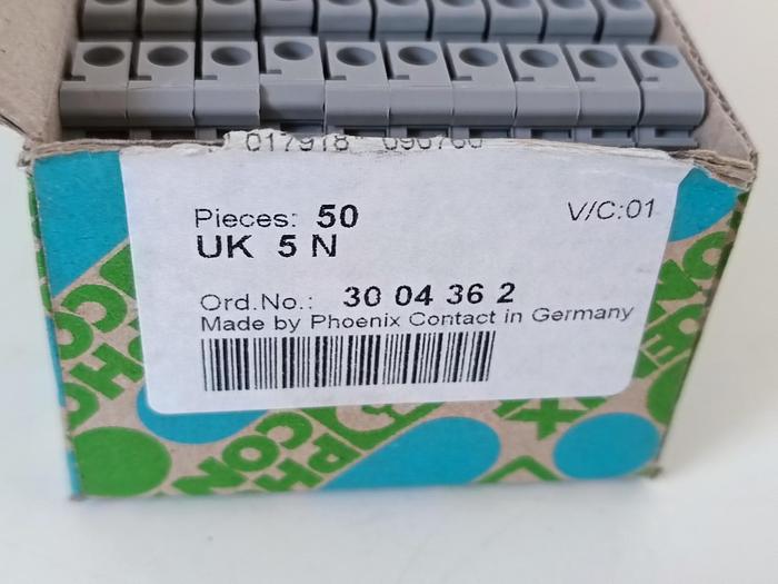 50 Stück Durchgangsklemme, UK 5 N grau, Phönix neu