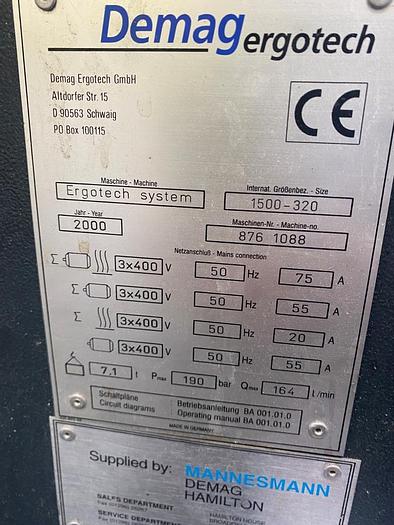 Used 2000 Demag Ergotech 150/500-320 System Injection Moulding Machine