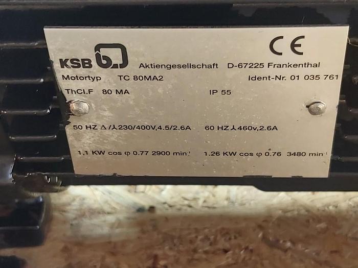 Gebraucht Etaprime Spiralblockpumpe, 3.12 112, 1-16m³/h, 21-11m, 1,1 KW, KSB,  gebraucht