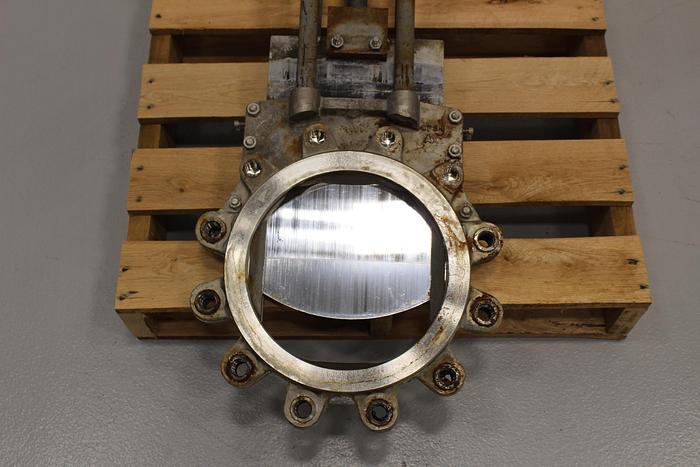 Used Wey Valve 10" Air Operated Knife Gate Valve, Stainless Steel Body #43927