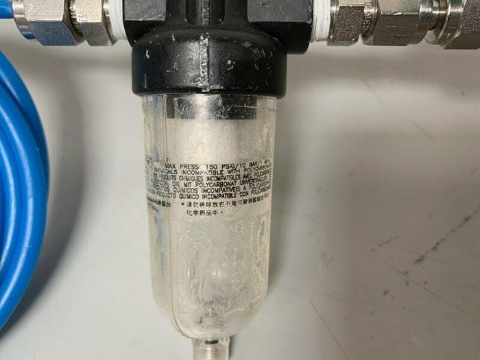 Used Victor VTS 250C 3000 PSIG Gas Regulator w/ Norgen F07-200-M1TA Pneumatic Filter