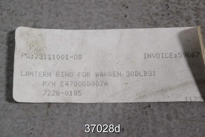 Unused Warren 30DLB31 Pump Lantern Ring, E4700G B407A1 #37028