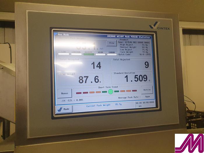 Used Cintex CS4000 Inline Check Weigher with Reject Unit