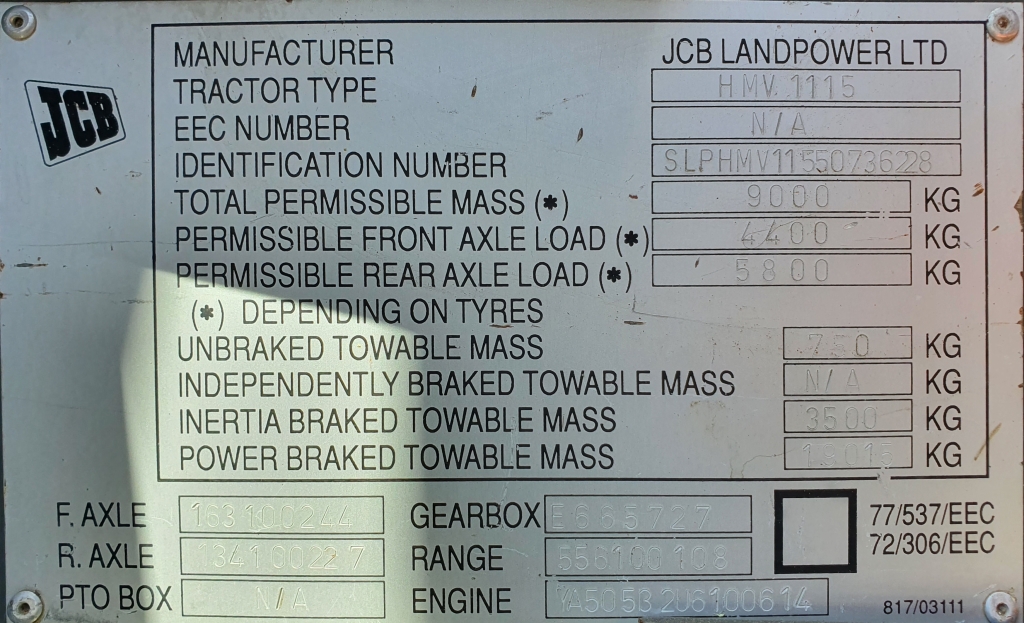 Used JCB Fastrac 1115 4wd Tractor