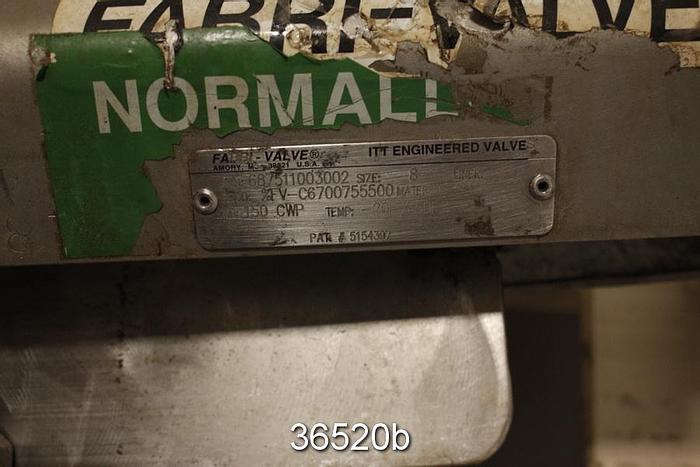 Used Fabri 8" Hand Operated Knife Gate Valve #36520