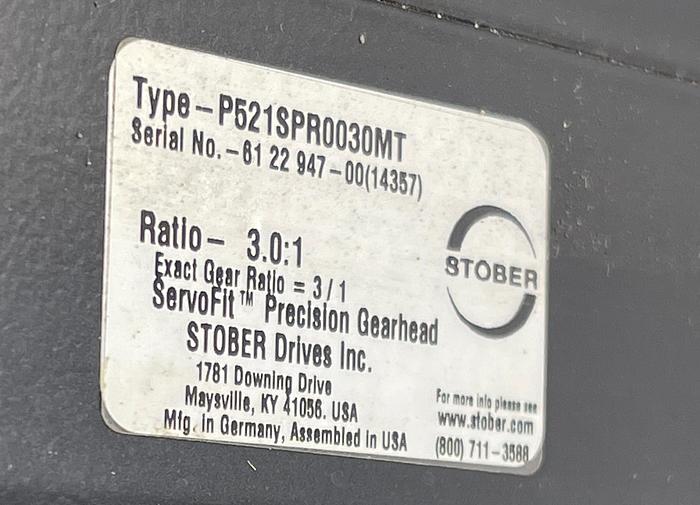 Used Control Techniques 142UDC305BAECA, Stober P521SPR0030MT Ratio 3.0:1