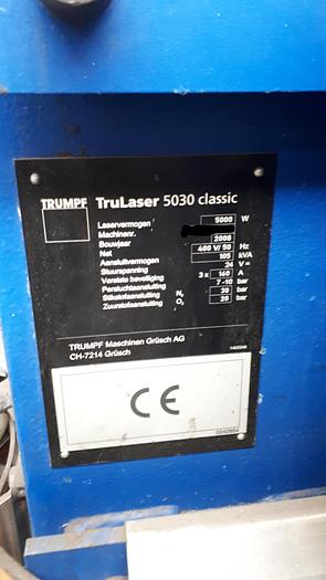 Used 2008 TRUMPF Trulaser 5030 classic 5KW