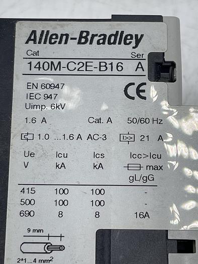Used Allen-Bradley 140M-C2E-B16 Ser A 140-DC1 Ser C 