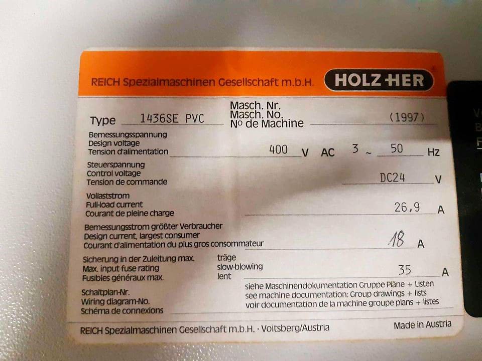 Used Holzher Primus 1436 SE PVC - Edgebanding - 1997