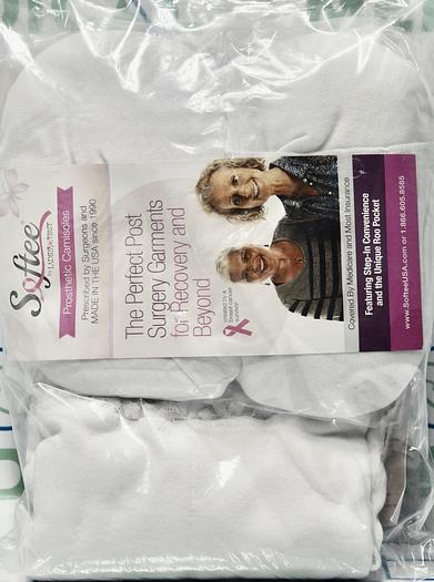 Softee Roo, Vee Prosthetic Mastectomy Camisole and Breast Forms XL White 4 Piece
