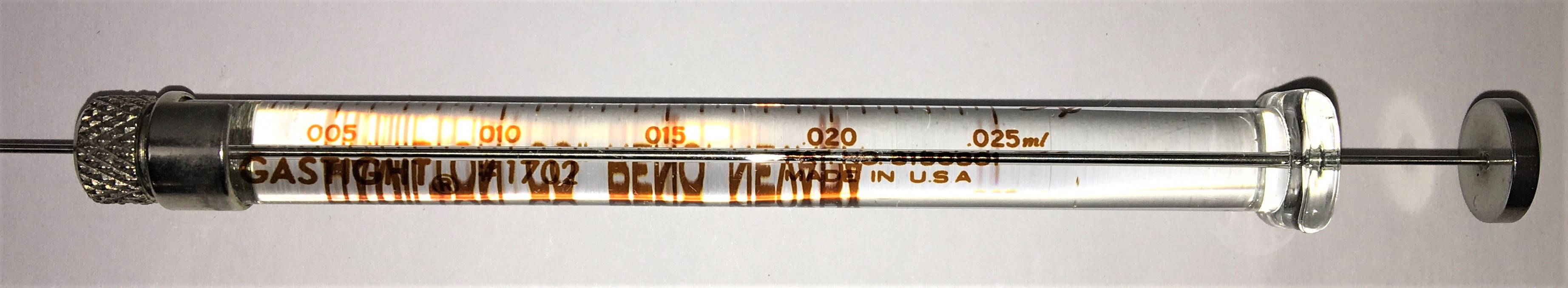 Used Hamilton 80265 Gastight #1702RN Injection Syringe - 25 µL