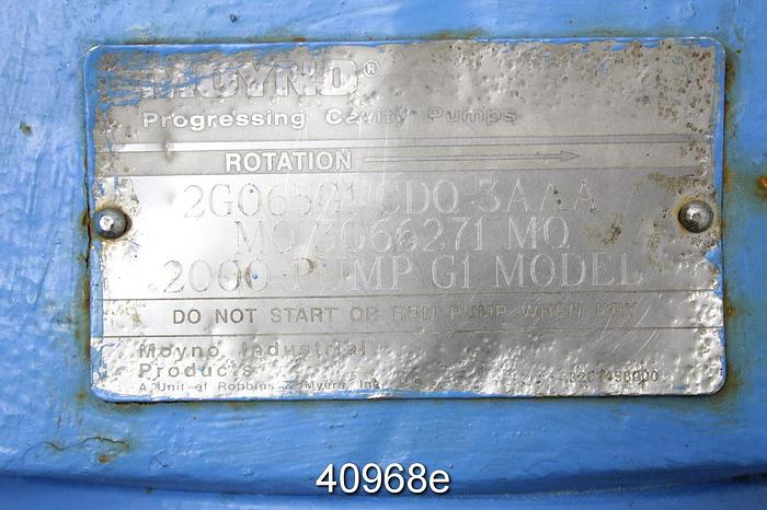 Used Moyno 8x8 Progressing Cavity Pump, Model 2G065G1 CDQ3AAA #40968