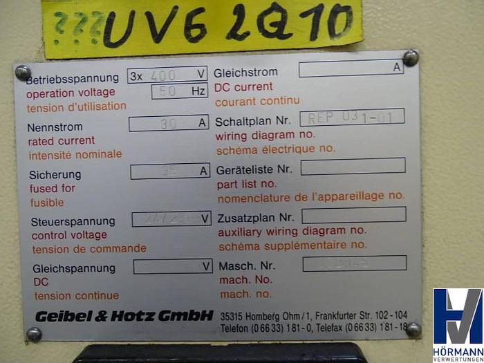 Gebraucht 2002 Geibel & Hotz GmbH RS 600 CNC