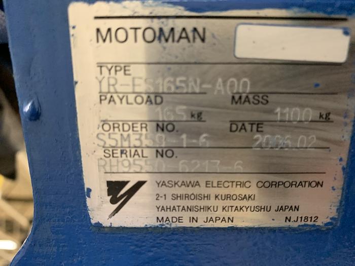 Used MOTOMAN ES165N 6 AXIS CNC ROBOT 165KG X 2651MM