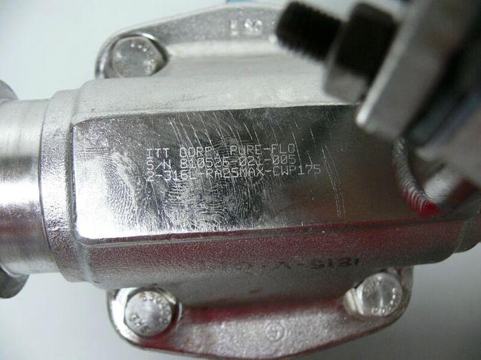 Used Lot of 2 - ITT Pure-Flo Diaphragm Valves 1" & 2" Sanitary Fittings