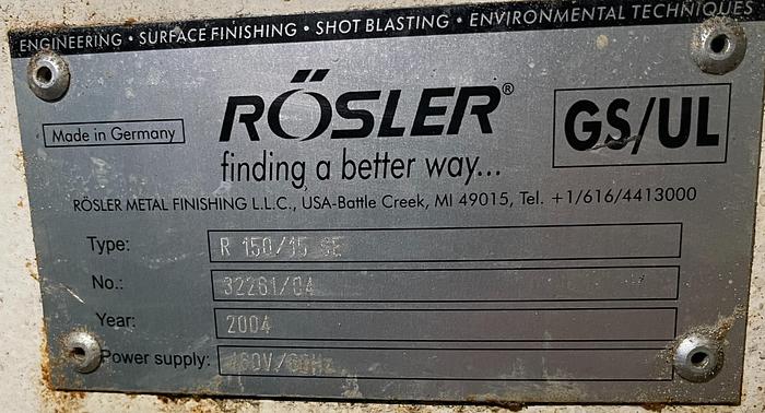 Used ROSLER R 150/15 SE MULTI CHANNEL CONTINOUS VIBRATORY METAL FINISHING MACHINE