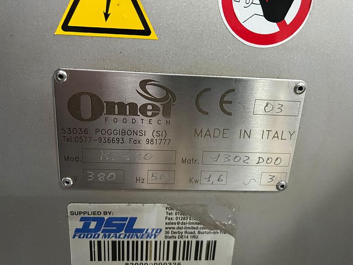 Used 2003 Omet Foodtech srl  K120 paddle mixer