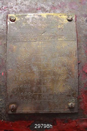 Used Bagley & Sewall Shake, 3/4" Stroke At 50 Rpm, 6" at 500 Rpm #29798