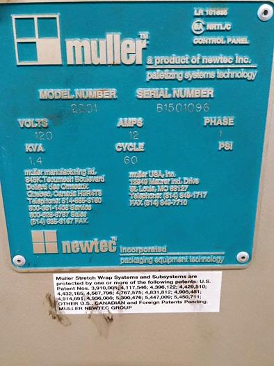 Used Muller 2201 Semi-Automatic Pallet Stretch Wrapper