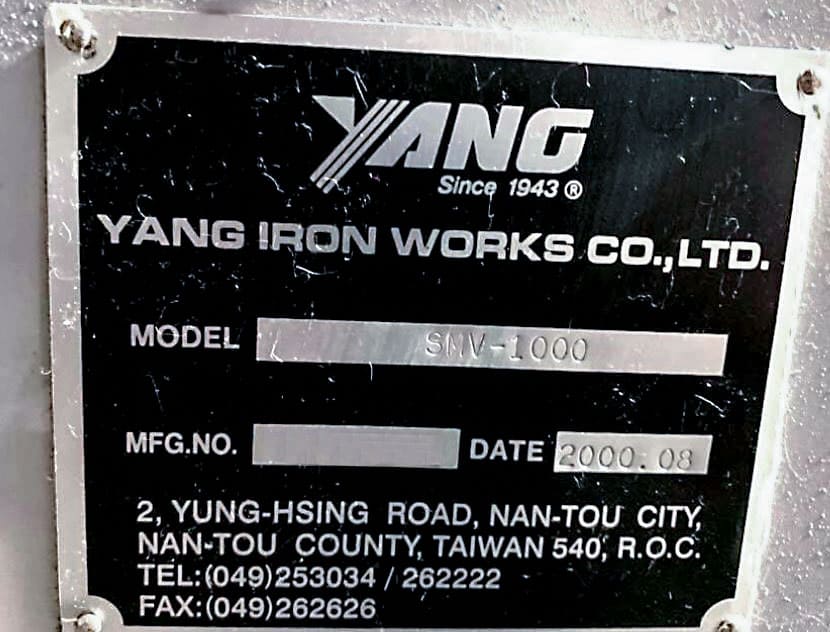 Used Yang Eagle SMV-1000 - CNC Vertical machining centers - 2000