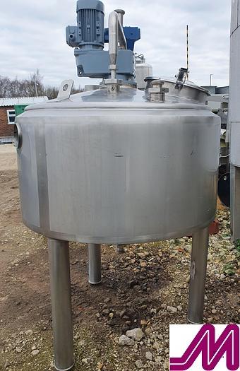 Used Gemac 1,000 Litre Stainless Steel Mix Tank with Gate Agitator