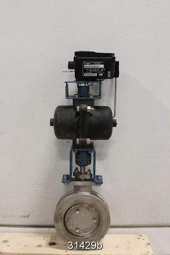 Used Neles Jamesbury 8145-11-3600 TT 6" Air Operated Wafer-Sphere Butterfly Valve #31429