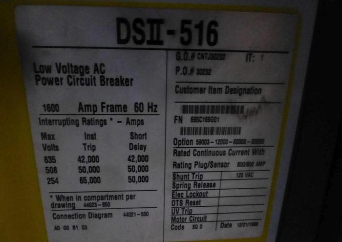 Used SQUARE D POWER ZONE 111 SWITCHGEAR