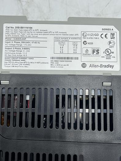 Used AB ALLEN BRADLEY 25B-B011N104 Ser A